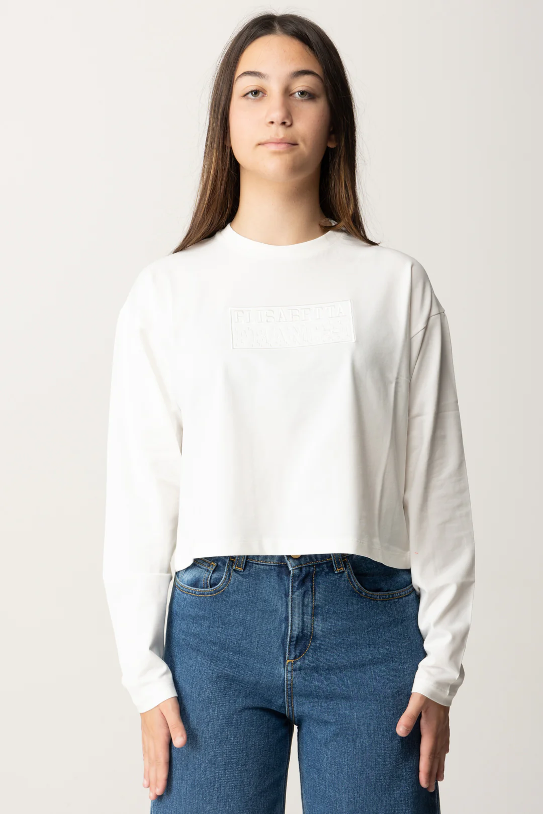 T-shirt Crop con Manica Lunga con Logo - Image 4
