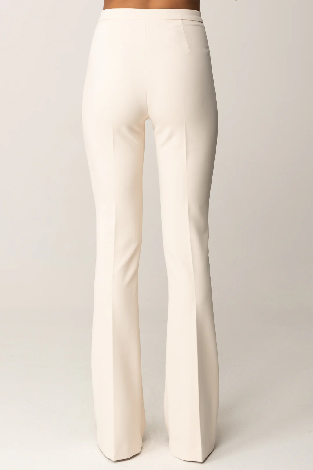 Pantaloni Flare In Doppio Crêpe con Zip - Image 5