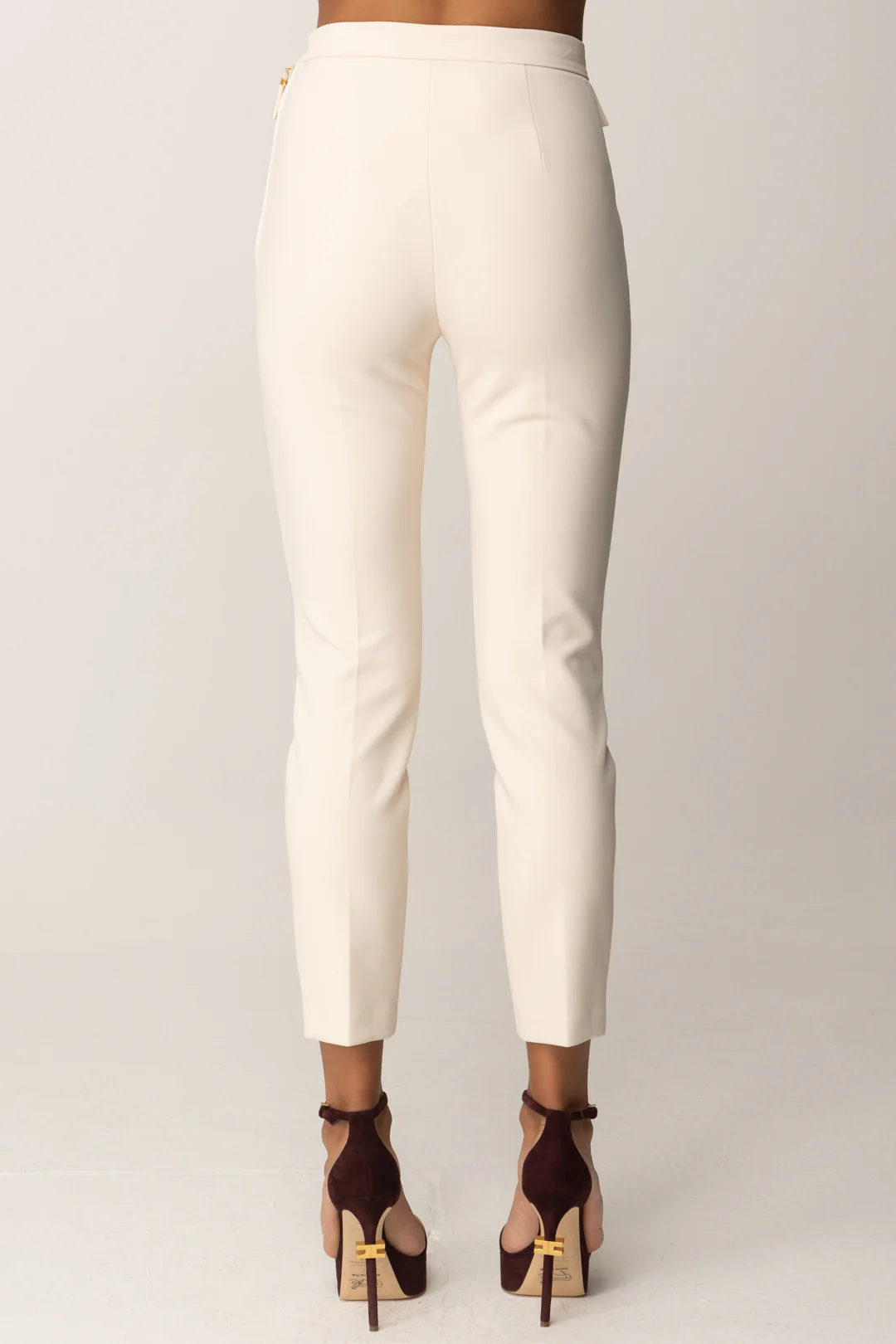Pantaloni In Doppio Crepe con Pattine - Image 5