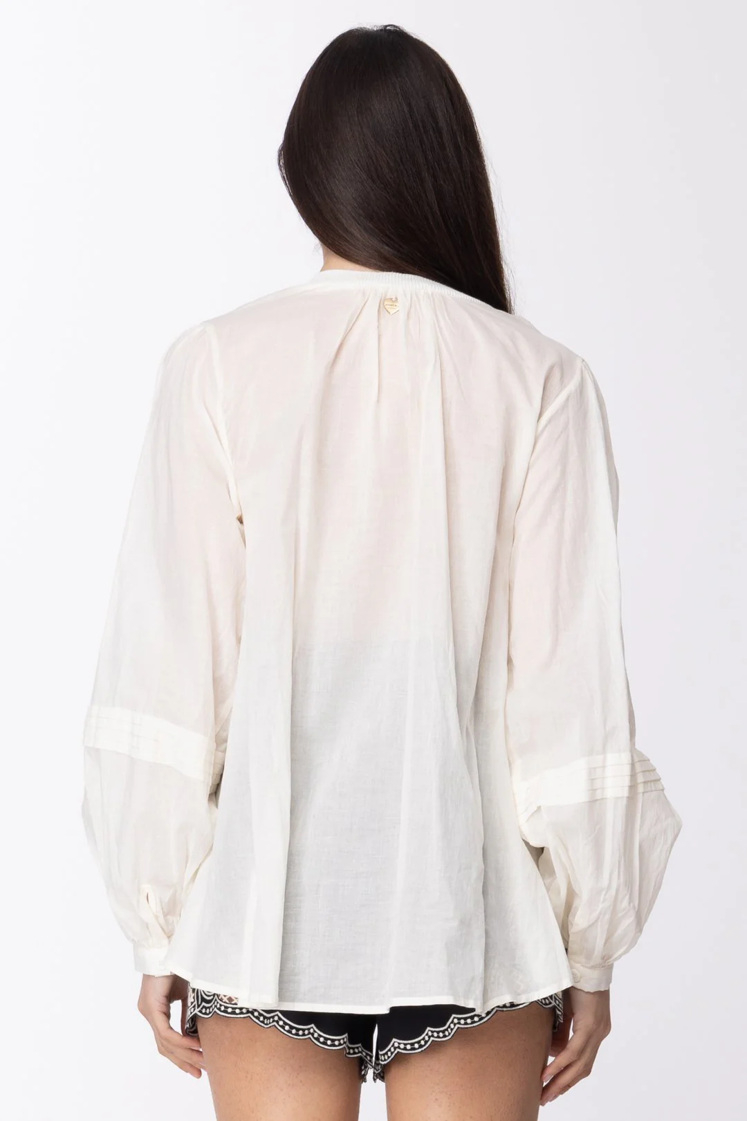 Camicia In Mussola con Inserto Maglia In Misto Lino - Image 3