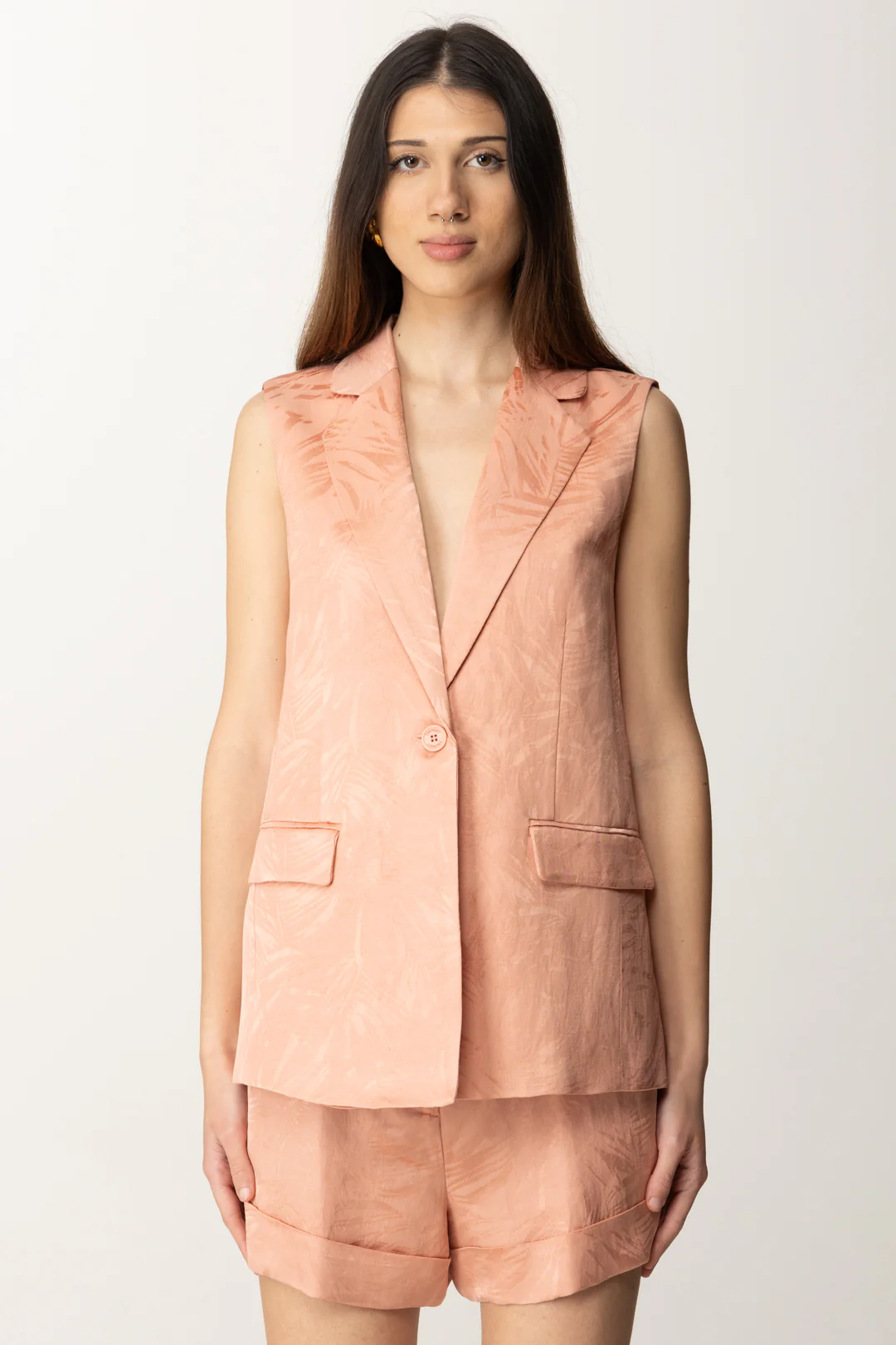 Gilet Lungo con Pattern Tropicale - Image 3