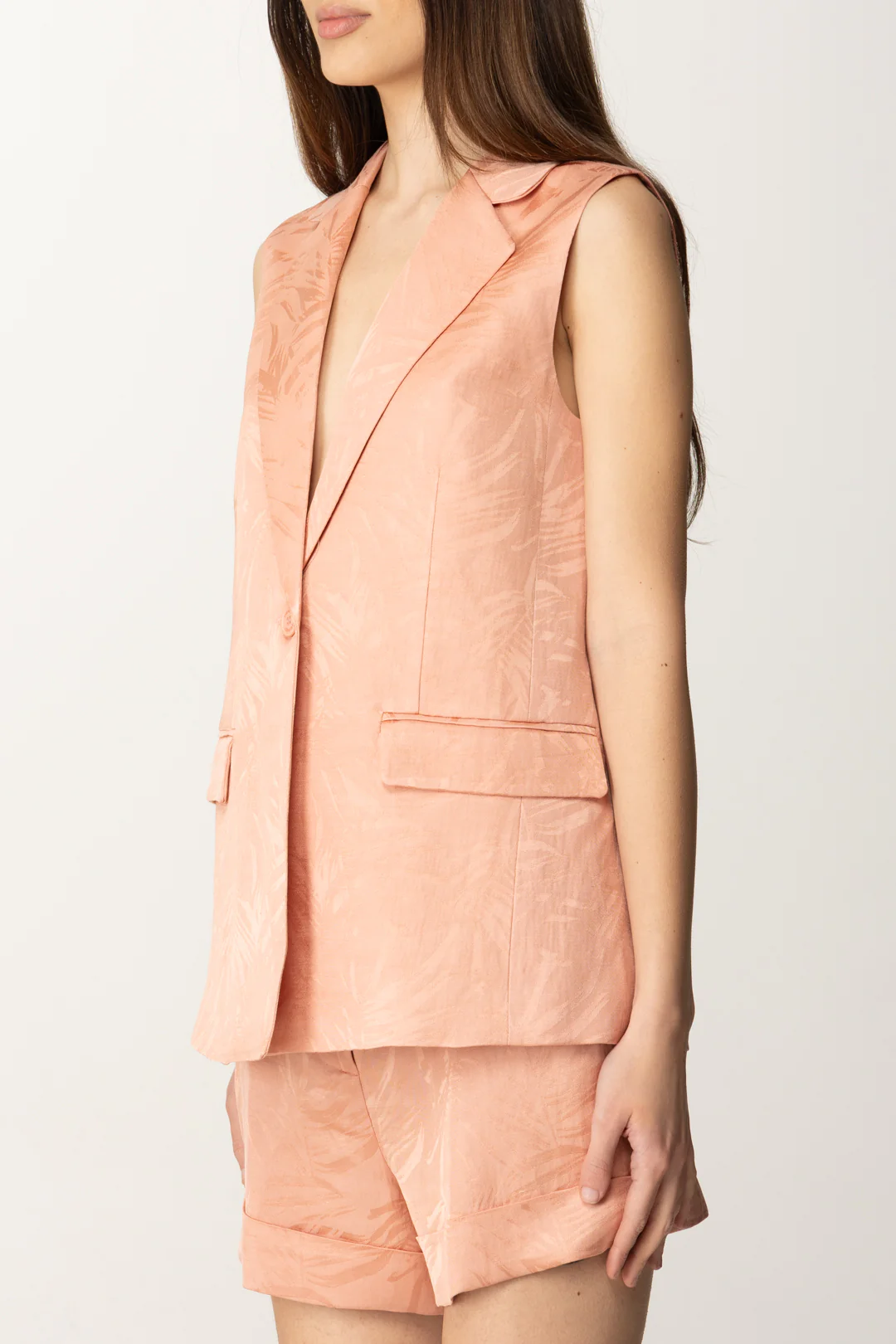 Gilet Lungo con Pattern Tropicale - Image 4